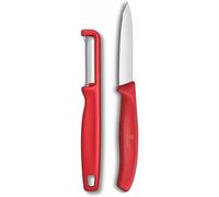 Victorinox Swiss Classic 2x Couteau à Légumes et Éplucheur, 8cm, Rouge