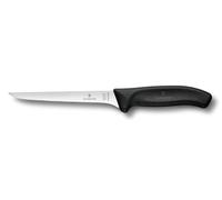 Victorinox Swiss Classic Couteau à Désosser, Lame 15 cm, Acier, Noir | Lame étroite et cambrée en acier inoxydable avec manche ergonomique antidérapant. Idéal pour la viande. Fabriqué en Suisse.