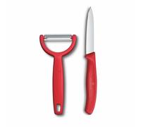 Ensemble couteau et éplucheur SWISS CLASSIC, set de 2 pièces, rouge, plastique, Victorinox