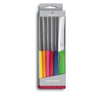 Victorinox Swiss Classic, Couteau à petit déjeuner, Couteau à pain, Lame tranchante, dentelée, 11 cm, Manche plastique, Acier inoxydable, Set 6 Pièces, Multicolore