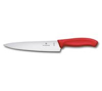 Victorinox Swiss Classic, Couteau à trancher professionnel, Lame extra-tranchante, tranchant droit, 19 cm, Poignée plastique, Acier inoxydable, Rouge