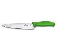 Victorinox Swiss Classic, Couteau à trancher professionnel, Lame extra-tranchante, tranchant droit, 19 cm, Poignée plastique, Acier inoxydable, Vert