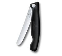 Victorinox Swiss Classic Couteau de Pique-Nique Pliable 11 cm, Noir | Lame droite extra tranchante pour fruits et legumes, ideal randonnee, camping et repas exterieur, Swiss Made