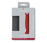Victorinox Swiss Classic, Couteau de table et planche à découper, 2 pièces, Pique-nique, Lame extra-tranchante, tranchant dentelé, 11 cm, Acier inoxydable, rouge