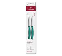 Ensemble de couteaux SWISS CLASSIC 8 cm, lot de 2 pcs, vert, plastique, Victorinox
