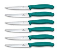 Swiss Classic, Couteau à steak & pizza, 6pcs, 11cm, vagues, vert, boîte