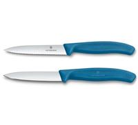 Ensemble de couteaux SWISS CLASSIC 10 cm, lot de 2 pcs, bleu, plastique, Victorinox