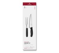 Victorinox Swiss Classic, Set à trancher professionnel, 2 pièces, Lame extra-tranchante, Manche plastique robuste, Swiss Made, noir