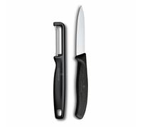 Ensemble couteau et éplucheur SWISS CLASSIC, set de 2 pcs, noir, plastique, Victorinox