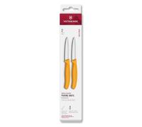Ensemble de couteaux SWISS CLASSIC 8 cm, lot de 2 pièces, jaune, plastique, Victorinox