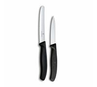 Ensemble de couteaux SWISS CLASSIC 8 et 11 cm, lot de 2 pièces, noir, plastique, Victorinox