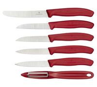 Victorinox Swiss Classic Set de couteaux à légumes 6 pièces rouge Emballage cadeau