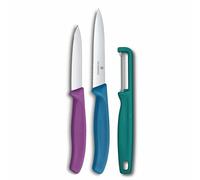 Ensemble couteau et éplucheur SWISS CLASSIC, lot de 3 pièces, multicolore, plastique, Victorinox