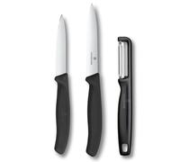 Ensemble de couteau et d'éplucheur SWISS CLASSIC, lot de 3 pcs, noir, plastique, Victorinox