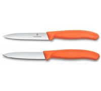 Ensemble de couteaux SWISS CLASSIC 10 cm, lot de 2 pcs, orange, plastique, Victorinox