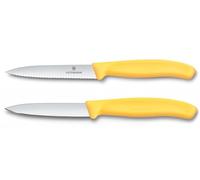 Ensemble de couteaux SWISS CLASSIC 10 cm, lot de 2 pcs, jaune, plastique, Victorinox