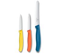 Victorinox Set de couteaux d'office Victorinox Swiss Classic 3 pièces Jaune-orange-bleu