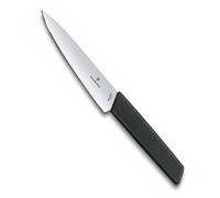 Victorinox Swiss Ideal Couteau d’Office, Tranchant Droit, Passe au Lave-Vaisselle, Noir