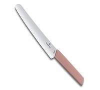 Victorinox Swiss Modern Couteau à Pain et Pâtisserie, 22 cm, Abricot | Lame ondulée en acier inoxydable tranchante pour cuisine et boulangerie. Manche ergonomique en PPC, Fabriqué en Suisse