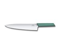 Victorinox Swiss Modern Couteau à trancher pour la viande, Taille droite, Lame de 25 cm en acier inoxydable, Poignée ergonomique en plastique, Vert
