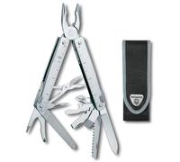 Victorinox Swiss Tool X Couteau de Poche Suisse, Multitool 26 Fonctions | Pince bec pointu, ciseaux, scie à bois et métaux, lime, idéal pour bricolage et outdoor, 115 mm, argent, fabriqué en Suisse