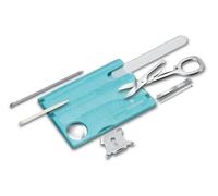Victorinox Swiss Card Soins des Ongles – carte 13 fonctions, lime & ciseaux, bleu clair