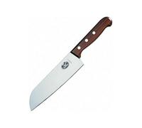 Victorinox Wood, Couteau Santoku professionnel, Lame extra-tranchante, tranchant droit, 17 cm, Manche en bois noble, Acier inoxydable, brun