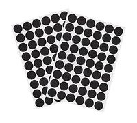 VictorsHome Lot de 2 feuilles/108 pièces de cache-trous de vis autocollants en PVC - Bouchons anti-poussière pour mur de meubles en bois - 21 mm - Noir