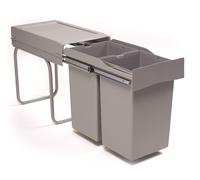 Victory Collecteur de déchets 72223060 Double Man Deluxe 28 litres gris clair