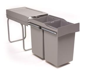 Victory Collecteur de déchets 72223060 Double Man Deluxe 28 litres gris clair