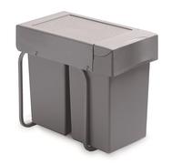 Victory Double Man Poubelle à encastrer Gris aluminium 28 l