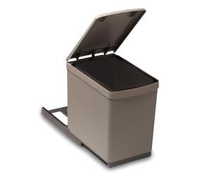 Victory Traditionline Poubelle encastrable 16 l avec lève-couvercle automatique Gris aluminium