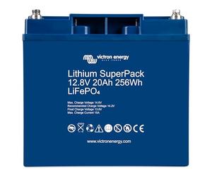 Victron Energy Lithium SuperPack Batterie au Plomb 12,8 Volts 20 Ah LiFePO4 avec BMS intégré et commutateur de sécurité