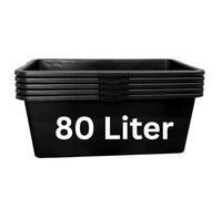 ViD® Lot de 5 seaux à béton/seaux à mortier de 80 l | 78 x 49 x 29 cm | Bac à Ciment/béton/Baignoire de maçon
