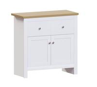 Vida Designs Arlington Buffet Table de Buffet, Armoire en Bois d'ingénierie (Blanc et chêne, 2 tiroirs et 2 Portes)