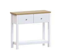 Vida Designs, Arlington Table Console à 2 tiroirs en Bois d'ingénierie Blanc et chêne 74 x 80 x 30 cm