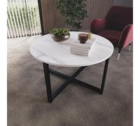Vida Designs Brooklyn Table Basse Ronde pour Salon avec Pieds en métal (marbre)
