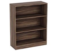 Vida Designs Cambridge Bibliothèque Basse à 3 étagère, Bois de Noyer, Meuble pour Bureau, Salle de séjour et Chambre