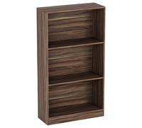 Vida Designs Cambridge Bibliothèque Moyenne à 3 Niveaux en Bois de Noyer Meuble de Bureau Salon, Noix, 108 x 60 x 24 cm
