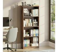 Vida Designs Cambridge Grande bibliothèque à 4 étages en Bois foncé Meuble de Rangement pour Bureau et Salon