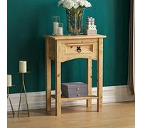 Vida Designs Corona Table Console, 1 tiroir avec étagère, pin Massif