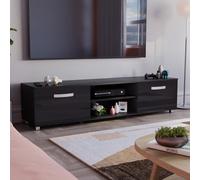 Vida Designs Cosmo 3331144 Meuble TV moderne, 2 portes, brillant mat, MDF, salon, noir, 160 cm