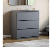 Vida Designs Denver Commode à tiroirs (Gris, 3 tiroirs)