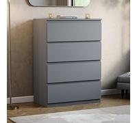 Vida Designs Denver Commode à tiroirs (Gris, 4 tiroirs)
