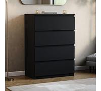 Vida Designs Denver Commode à tiroirs (Noir, 4 tiroirs)