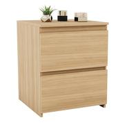 Vida Designs Denver Grande Table de Chevet Moderne à 2 tiroirs pour Chambre à Coucher, Table de Chevet Moderne, 48 x 39,5 x 39,5 cm (H x l x P) (pin)