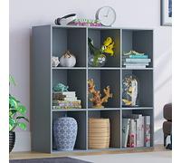 Vida Designs Durham Cube Bibliothèque de Rangement pour Salon ou Bureau (9 Cubes, Gris)