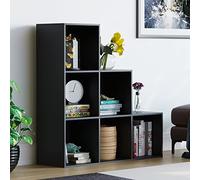 Vida Designs Durham Escalier Bibliothèque Étagère de Rangement Meuble de Salon (6 Cubes, Noir)