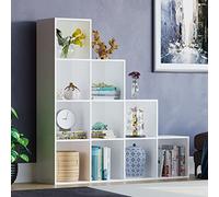 Vida Designs Durham Escalier Bibliothèque Étagère de Rangement Organisateur Meuble de Salon (10 Cubes, Blanc)