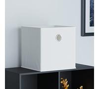 Vida Designs Durham Panier de rangement pliable en forme de cube avec poignée en métal facile d'accès Blanc